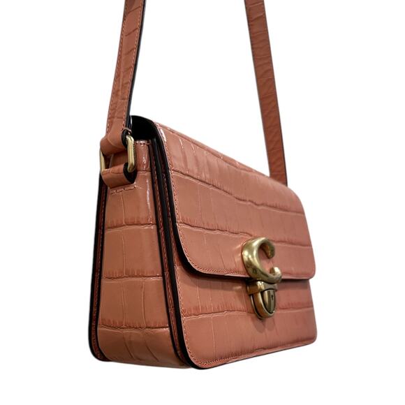 Coach Studio Shoulder Bag Crocodile-embossed Leather in Light Coral - Picture 12 of 14